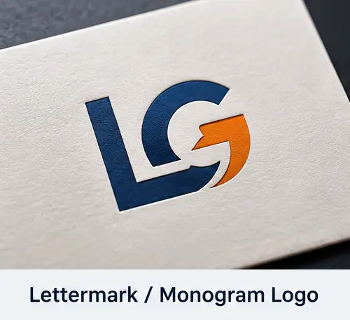 Lettermark monogram logo example using the letters LG