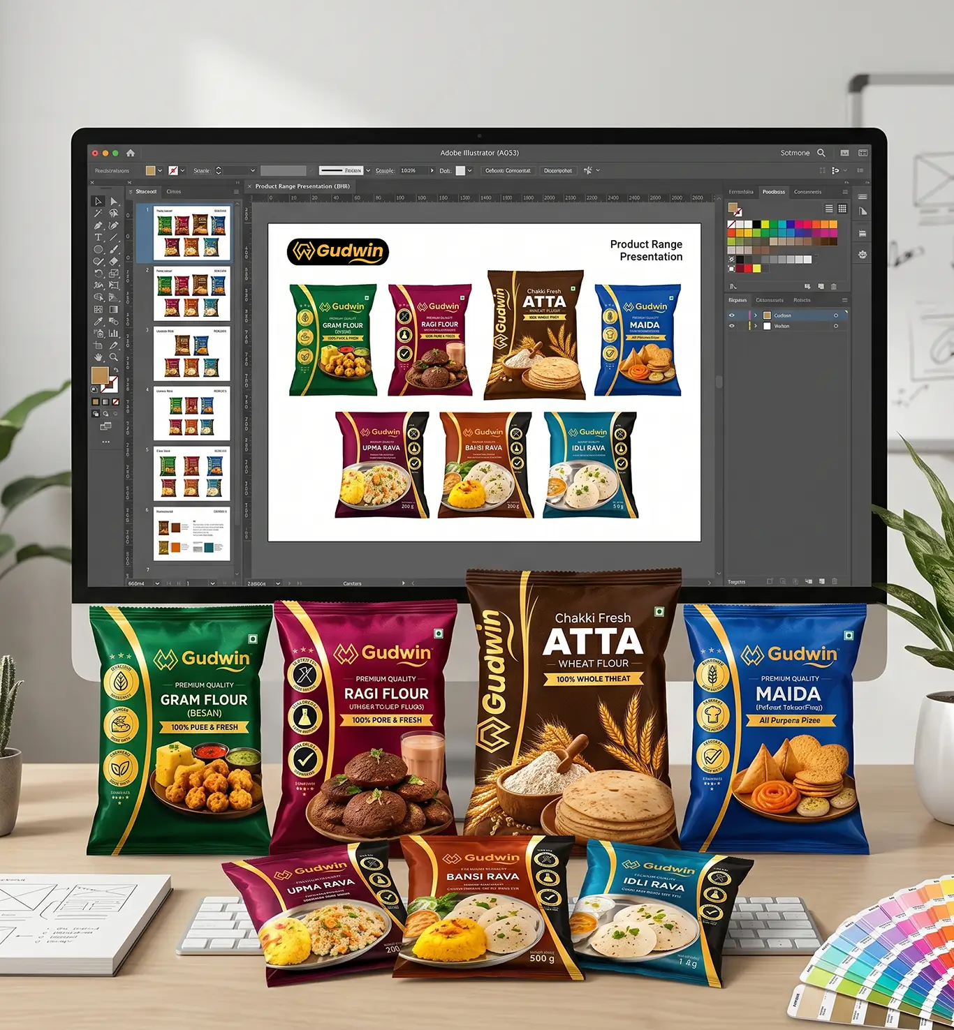 Axis Media packaging design work for Gudwin Swara & Co